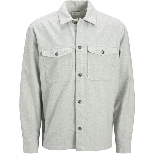 Jack And Jones Mens Perfect Relaxed Fit Overshirt - Light Grey - XL
