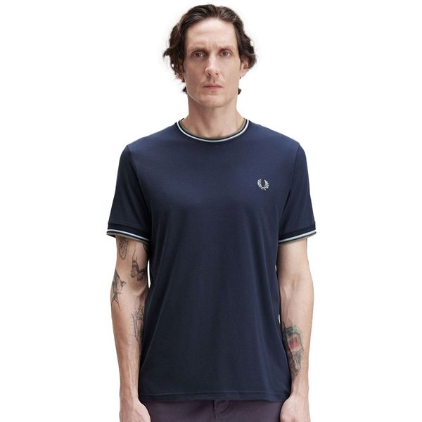 Fred Perry Mens Twin Tipped T-Shirt - Dark Airforce - 2XL