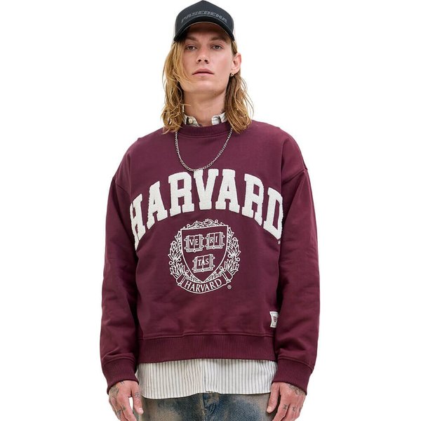 Jack And Jones Mens Harvard Sweatshirt - Maroon Banner - 2XL