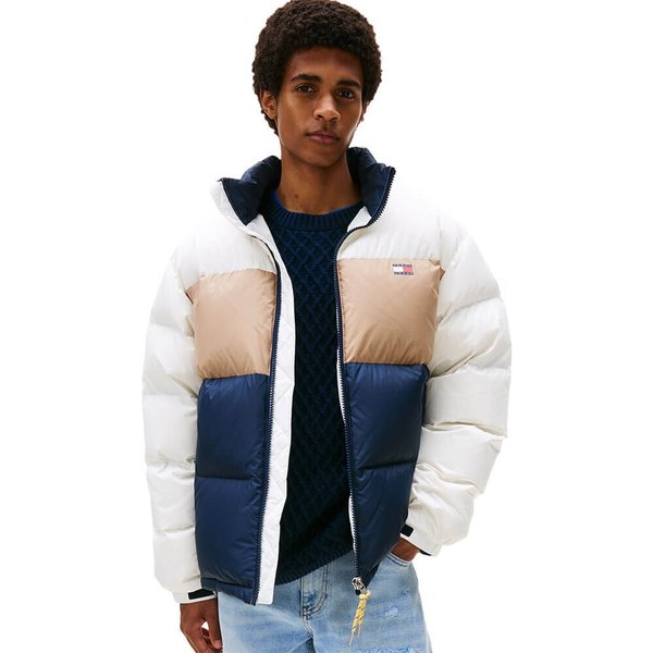 Tommy Jeans Mens Alaska Down Puffer Jacket - Ecru - XL