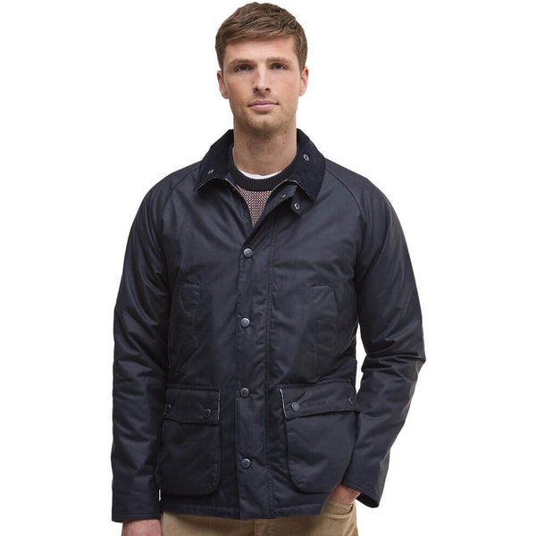 Barbour Mens Ambleside Waxed Jacket - Navy/Tartan - L
