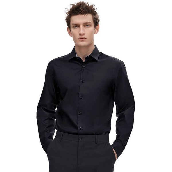 Selected Homme Mens New-Mark Slim Fit Shirt - Black - XL