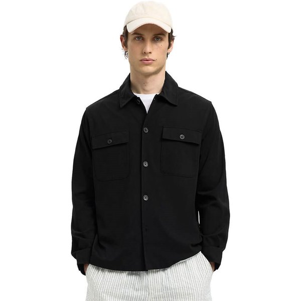 Selected Homme Mens Lorent Bi-Stretch Overshirt - Black - XL