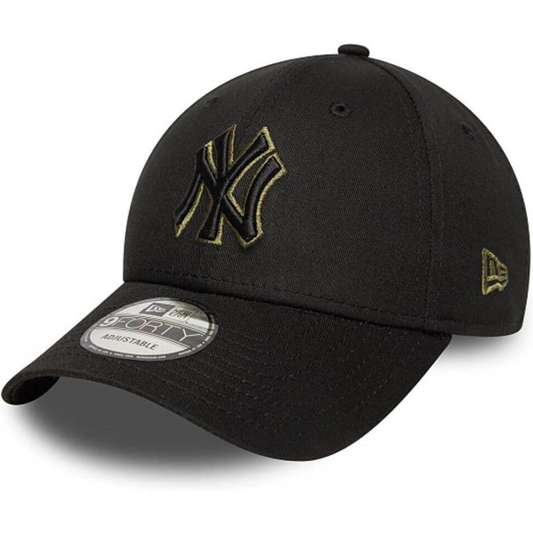 New Era New York Yankees MLB Outline 9FORTY Adjustable Cap - Black - One