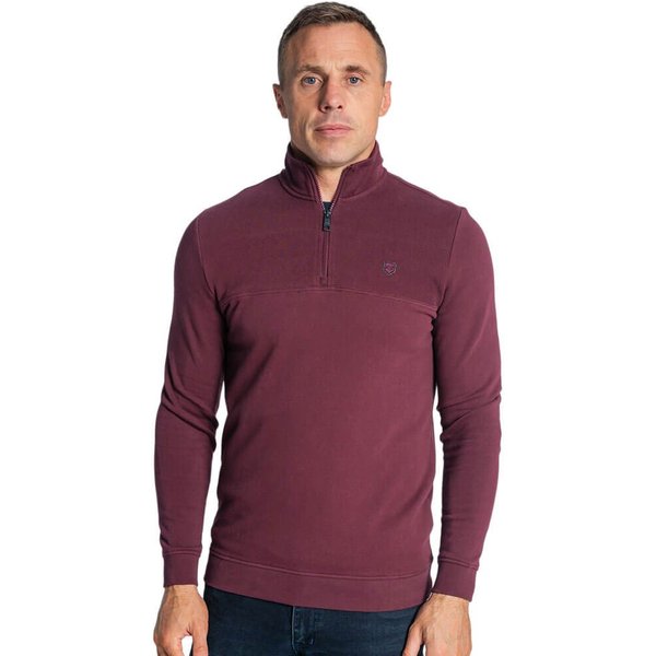 Tommy Bowe XV Kings Clothing Mens Narbonne 1/4 Zip Sweater - Plummed - M