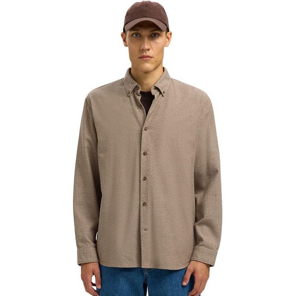Selected Homme Mens Noah Mix Bdwn Shirt - Oatmeal - S