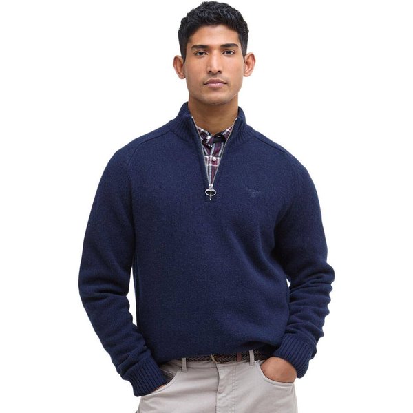 Barbour Mens Grangetown Half-Zip Jumper - Navy - M
