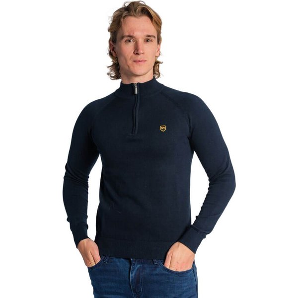 Tommy Bowe XV Kings Clothing Mens Unione 1/4 Zip Sweater - Classic Navy - XL