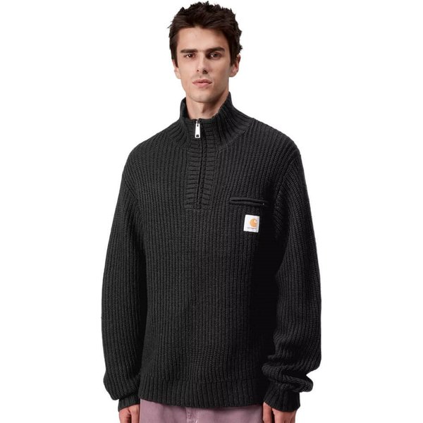 Carhartt WIP Mens Detroit Half Zip Sweater - Black - L