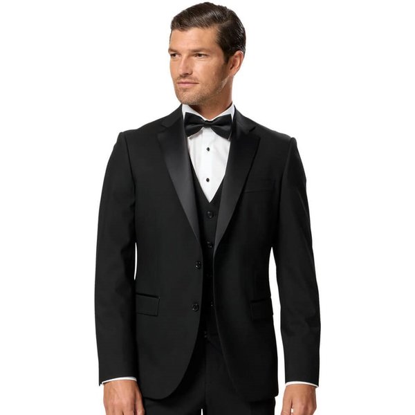 Benetti Mens Carnaby Lester Fit Tuxedo Jacket - Black - 50R