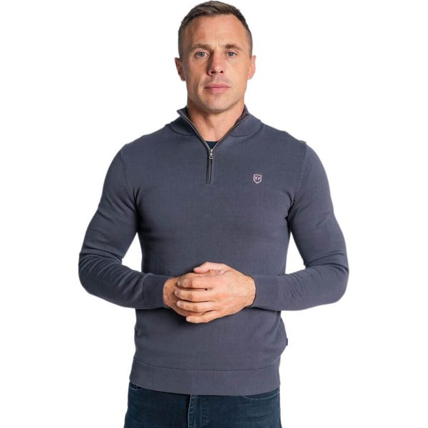 Tommy Bowe XV Kings Clothing Mens Perpignan 1/4 Sweater - Wolf - 2XL