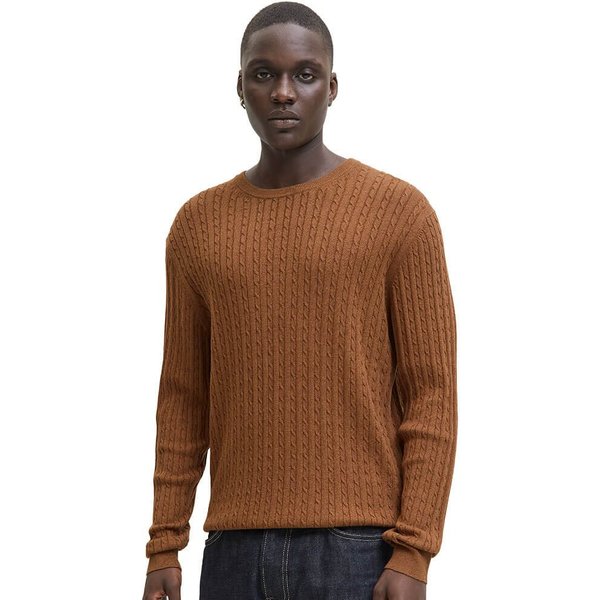 Jack And Jones Mens Emil Cable Knit Pullover Sweater - Monks Robe - XL
