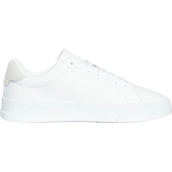 Tommy Hilfiger Mens Court Core Leather Trainers - White - 13