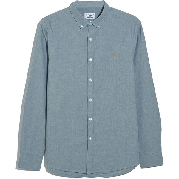Farah Mens Steen Casual Fit Shirt - Blue Tide Marl - M