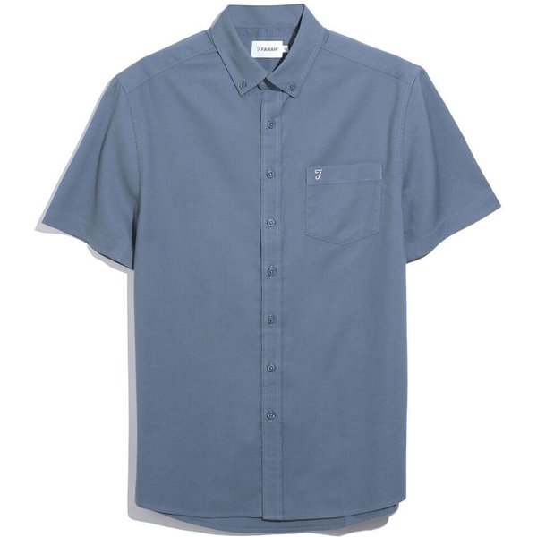 Farah Mens Wilkins Short Sleeve Shirt - Soft Blue - S
