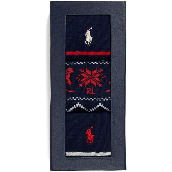 Polo Ralph Lauren Mens Downhill 3-Pack Socks - Navy Blue - One
