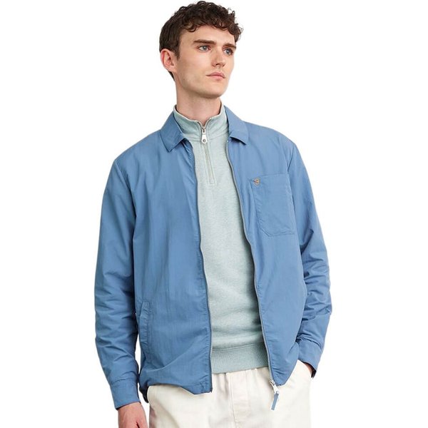 Farah Mens Fintoni Zipped Overshirt - Blue Tide - XL