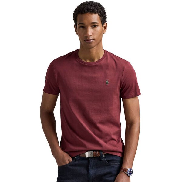 Polo Ralph Lauren Mens Custom Slim Fit Jersey T-Shirt - Red Wine - 2XL