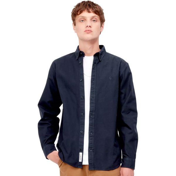Carhartt WIP Mens Bolton Shirt - Dark Navy (Garment Dyed) - M
