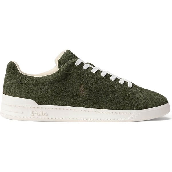 Polo Ralph Lauren Mens Heritage Court II Suede Trainers - Estate Olive - 11