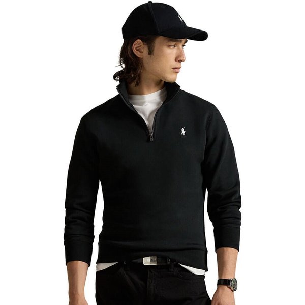 Polo Ralph Lauren Mens Double-Knit Quarter-Zip Pullover - Polo Black - XL