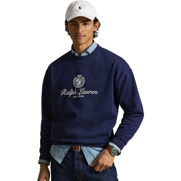 Polo Ralph Lauren Mens Relaxed Fit Fleece Graphic Sweatshirt - Newport Navy - L