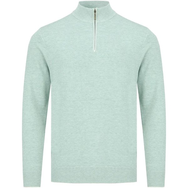 Benetti Mens Julius 1/4 Zip Sweater - Sage - L