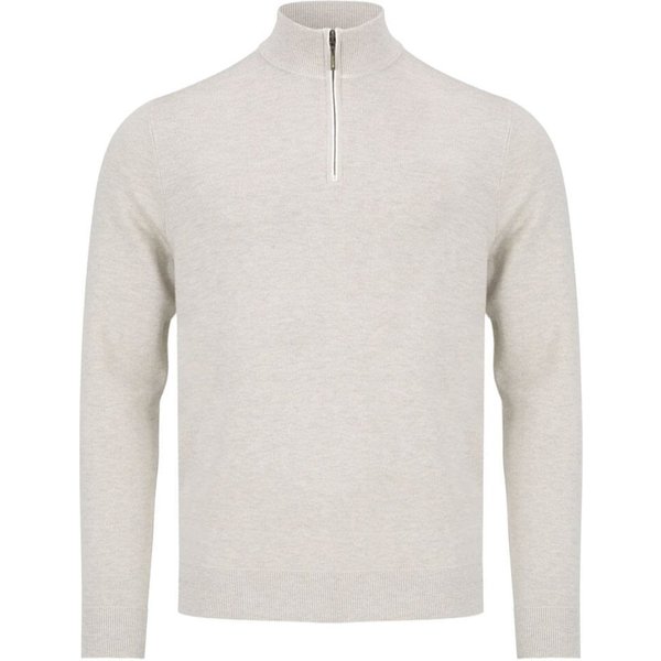 Benetti Mens Julius 1/4 Zip Sweater - Stone - L