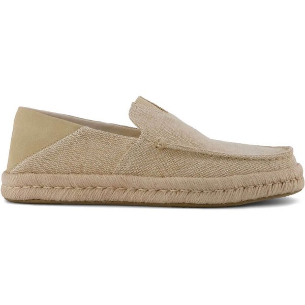 Toms Mens Alonso Rope Loafers - Natural Undyed Heritage Canvas & Suede - 8