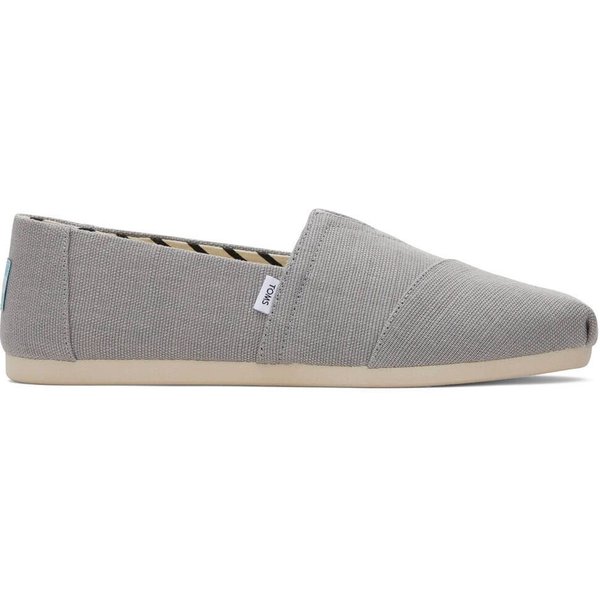 Toms Mens Alpargata Loafers - Drizzle Grey Heritage Canvas - 7
