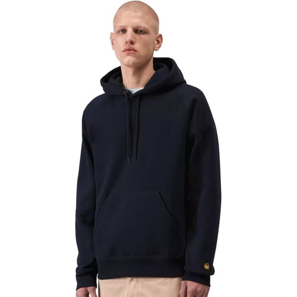 Carhartt WIP Mens Hooded Chase Sweatshirt - Dark Navy/Gold - XS