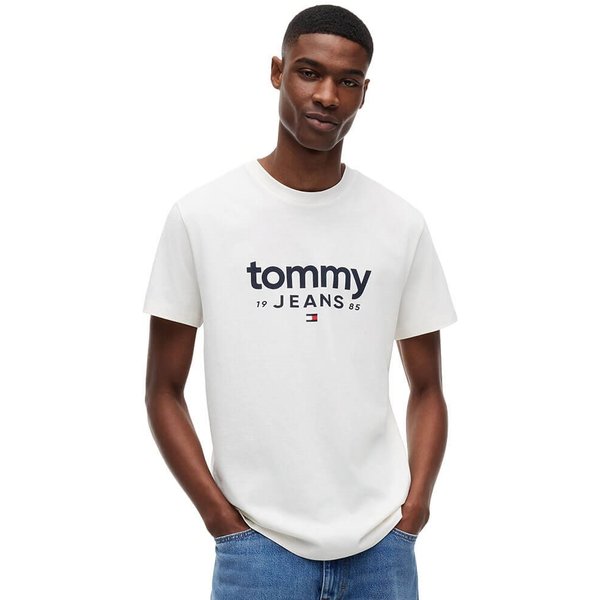 Tommy Jeans Mens Slim Graphic T-Shirt - Ancient White - S