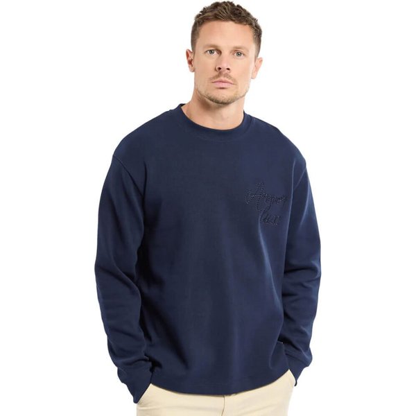Armor Lux Mens Heritage Embroidered Sweatshirt - Marine Deep - L