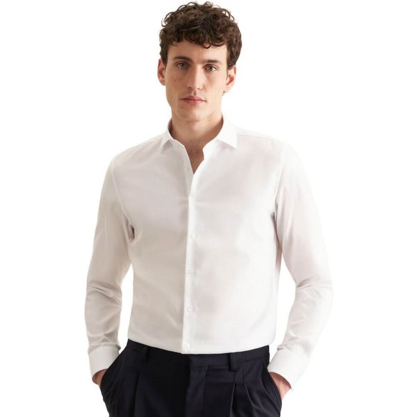 Seidensticker Mens Slim Business Texture Shirt - White - 37