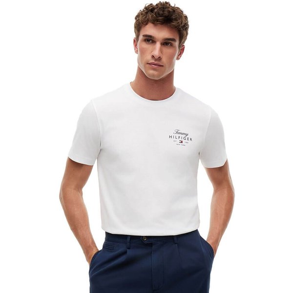Tommy Hilfiger Mens Logo Jersey Crew Neck T-Shirt - White - XL