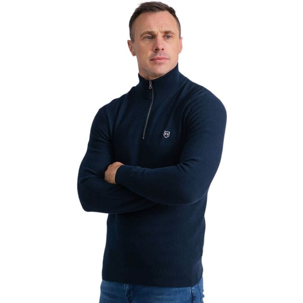 Tommy Bowe XV Kings Clothing Mens Byron Bay Twill 1/4 Zip Sweater - Admiral - 2XL