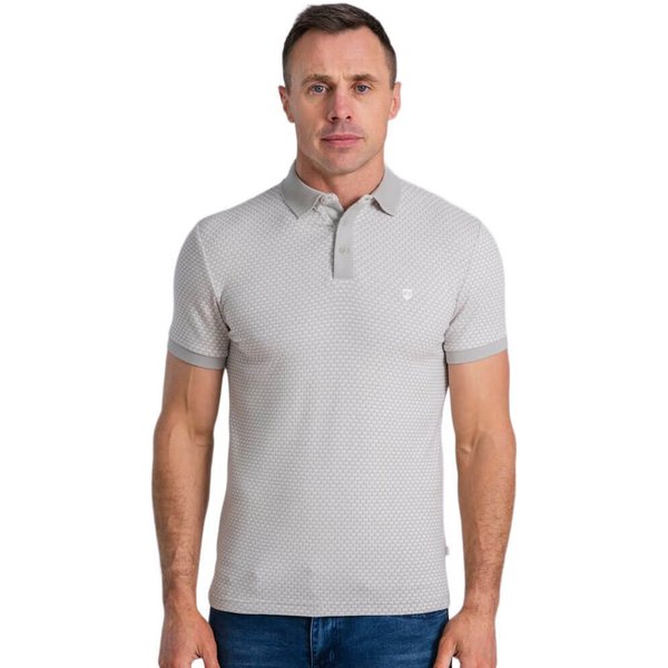 Tommy Bowe XV Kings Clothing Mens Wallamba Structured Polo Shirt - Oyster Mosaic - XL