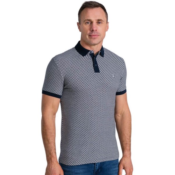 Tommy Bowe XV Kings Clothing Mens Wallamba Structured Polo Shirt - Admiral Mosaic - M