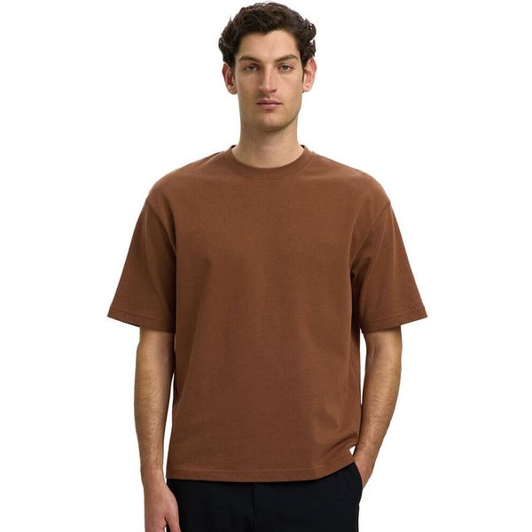 Selected Homme Mens Oscar Loose Fit T-Shirt - Toffee - S