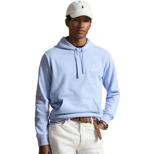 Polo Ralph Lauren Mens Logo Fleece Hoodie - Pebble Blue - L