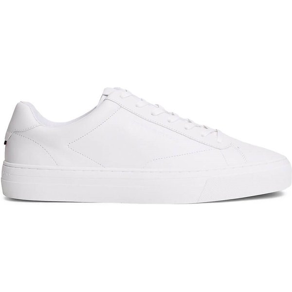 Tommy Hilfiger Mens Premium Leather Cupsole Trainers - White - 9
