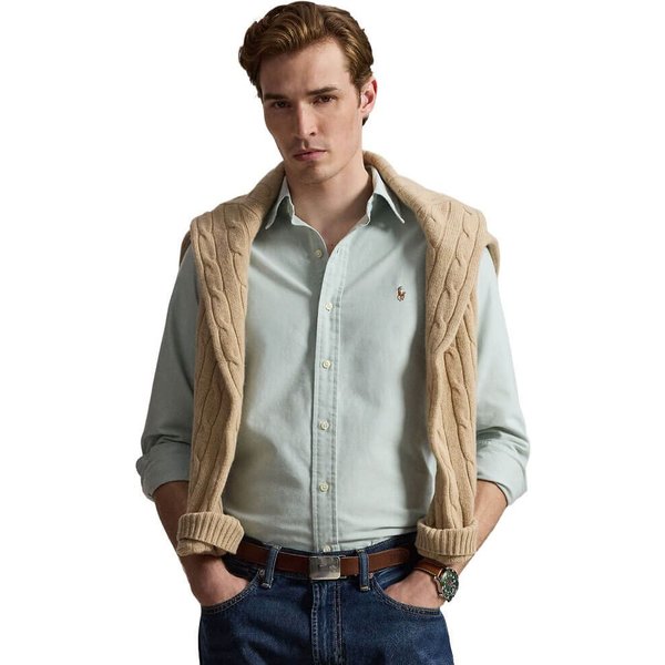 Polo Ralph Lauren Mens The Iconic Oxford Shirt - Faded Mint - XL