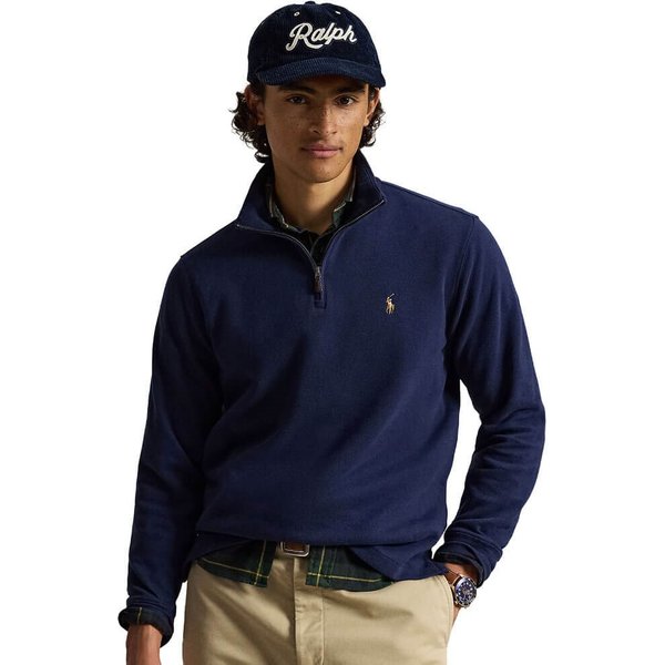 Polo Ralph Lauren Mens Estate-Rib Quarter-Zip Pullover Sweater - Cruise Navy - XL