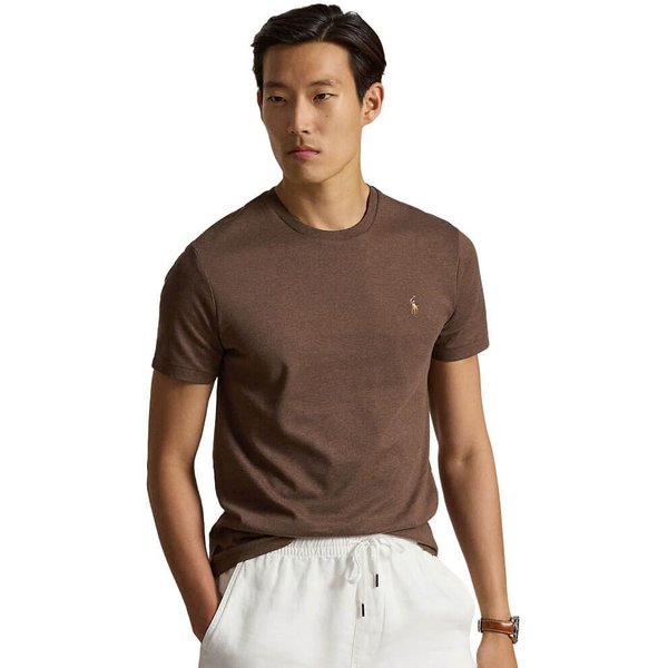 Polo Ralph Lauren Mens Custom Slim Fit Soft Cotton T-Shirt - Brown - L
