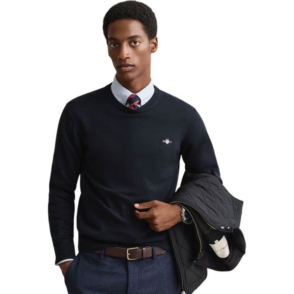 GANT Mens Cotton Sweater - Evening Blue - 3XL