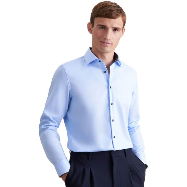 Seidensticker Mens Slim Formal Shirt - Blue/Navy - 42