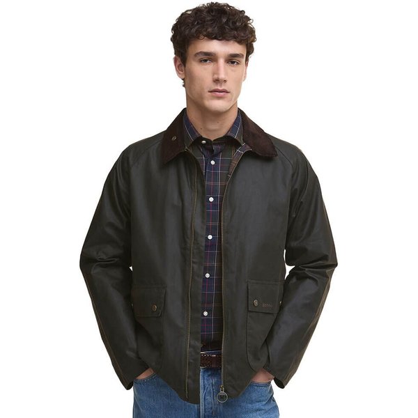 Barbour Mens Short Bedale Wax Jacket - Olive - XL