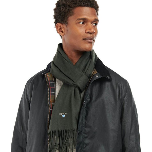 Barbour Plain Lambswool Scarf - Forest Green - One