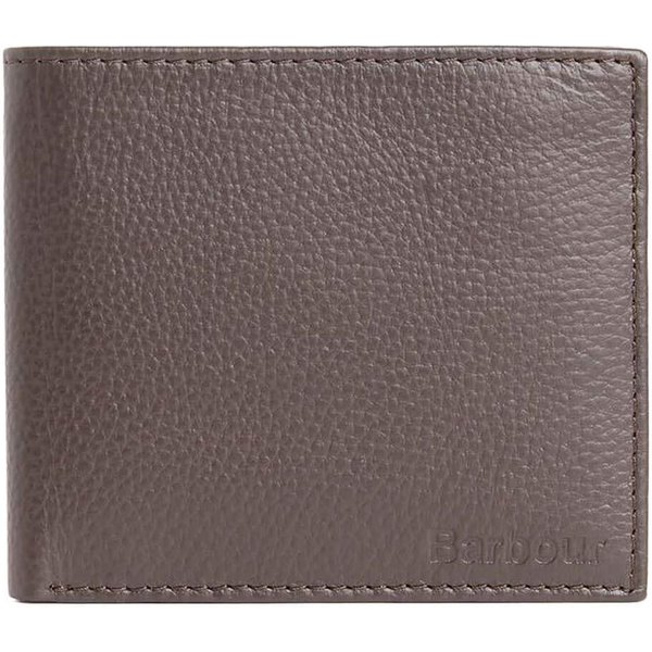 Barbour Mens Amble Leather Billfold Wallet - Dark Brown - One