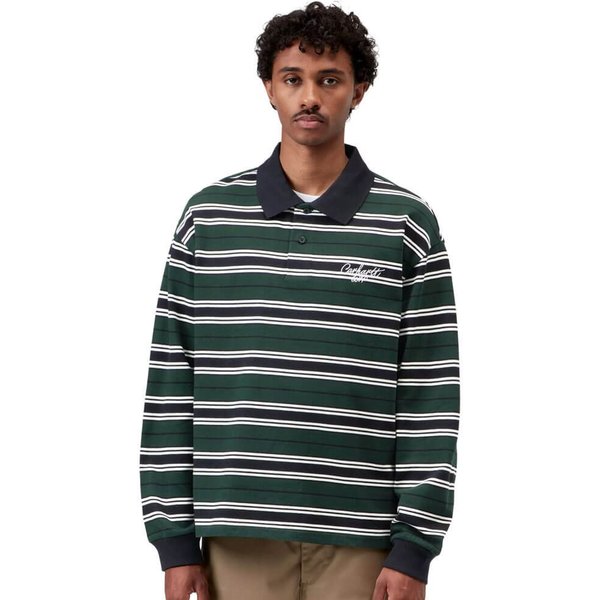 Carhartt WIP Mens L/S Devitt Rugby Shirt - Dark Scarab - XL